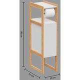 Toiletrolhouder Natureo met Reserverolhouder 33x20x80cm - Wit/Bruin