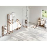 Toiletrolhouder Natureo met Reserverolhouder 33x20x80cm - Wit/Bruin