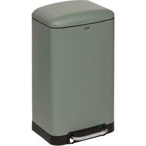 5Five Prullenbak/pedaalemmer - groen - metaal - 30 liter - 34 x 32 x 61 cm - keuken