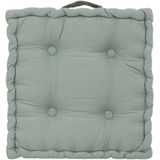 Atmosphera Vloerkussen Square - lichtgroen - katoen - 40 x 40 x 8 cm - vierkant - Extra dik - matraskussen/zitkussen