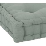 Atmosphera Vloerkussen Square - lichtgroen - katoen - 40 x 40 x 8 cm - vierkant - Extra dik - matraskussen/zitkussen