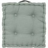 Atmosphera Vloerkussen Square - lichtgroen - katoen - 40 x 40 x 8 cm - vierkant - Extra dik - matraskussen/zitkussen