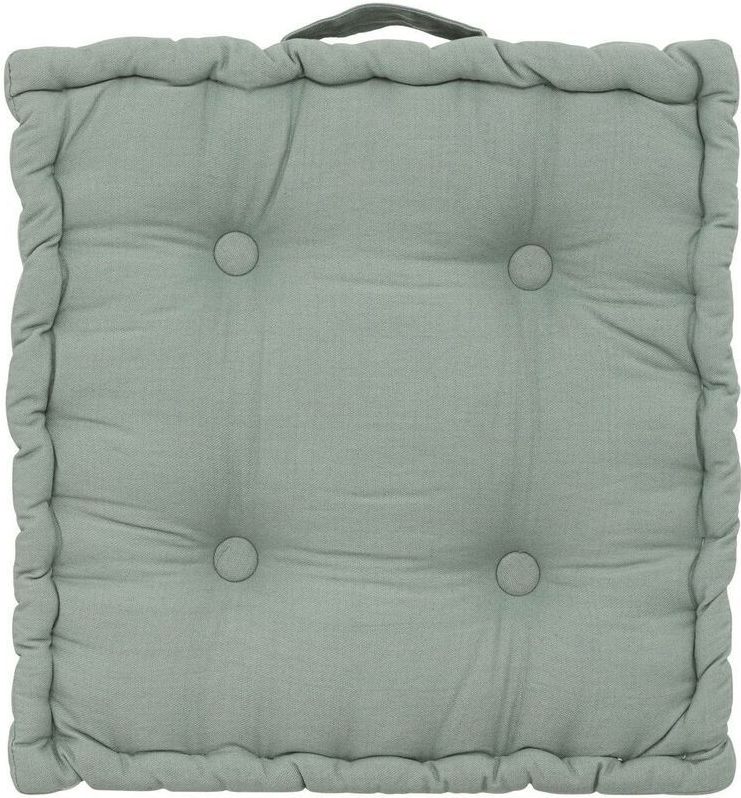 Atmosphera Vloerkussen Square - lichtgroen - katoen - 40 x 40 x 8 cm - vierkant - Extra dik - matraskussen/zitkussen