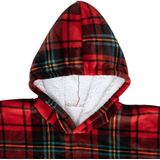 Atmosphera - Tartan - Poncho - Rood - Sherpa-voering en fleece buitenkant