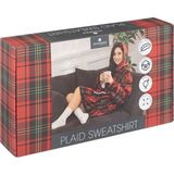 Atmosphera - Tartan - Poncho - Rood - Sherpa-voering en fleece buitenkant