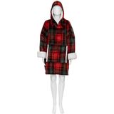 Atmosphera - Tartan - Poncho - Rood - Sherpa-voering en fleece buitenkant