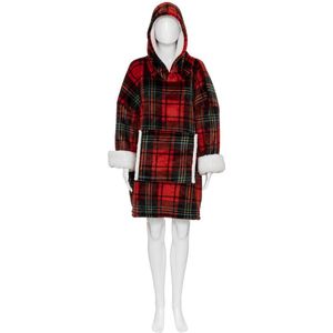 Atmosphera - Tartan - Poncho - Rood - Sherpa-voering en fleece buitenkant