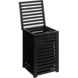 Wasmand met deksel - Bamboe - Zwart - 65 l - 40 cm x 38 cm x 58 cm