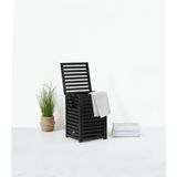 Wasmand met deksel - Bamboe - Zwart - 65 l - 40 cm x 38 cm x 58 cm