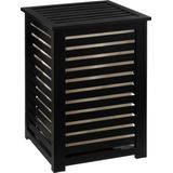 Wasmand met deksel - Bamboe - Zwart - 65 l - 40 cm x 38 cm x 58 cm