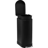 5Five - Ariane - Prullenbak/pedaalemmer - Zwart - RVS - 30 Liter - Soft Close