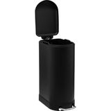 5Five - Ariane - Prullenbak/pedaalemmer - Zwart - RVS - 30 Liter - Soft Close