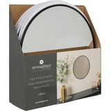 Atmosphera Spiegel/wandspiegel - rond - Dia 38 cm - metaal/glas - zwart