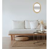 Atmosphera Spiegel/wandspiegel - ovaal - 53 x 40 cm - mdf hout/glas - goud - ornament rand
