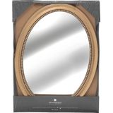 Atmosphera Spiegel/wandspiegel - ovaal - 53 x 40 cm - mdf hout/glas - goud - ornament rand