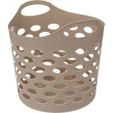 5Five Flexibele wasmand/opbergmand - rond - beige - 28 liter - D39 x H54 cm