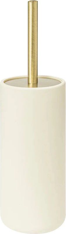 5Five Toiletborstel Savona in houder - kunststeen - ivoor - 10 x 35 cm - WC borstels - Modern - Luxe