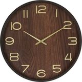 Atmosphera - Woody - Wandklok - Bruin - Hout - Diameter 38 cm