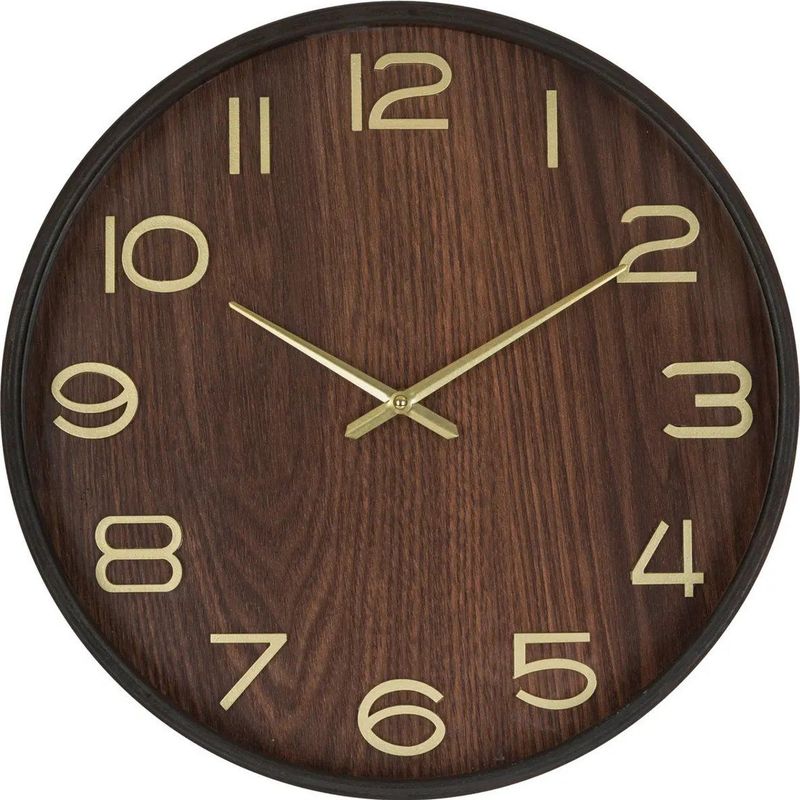 Atmosphera - Woody - Wandklok - Bruin - Hout - Diameter 38 cm