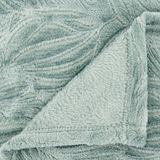 Atmosphera - Leafes - Plaid - IJsblauw - 180 x 230 cm - 2 Persoons