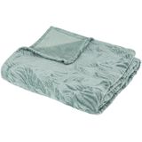 Atmosphera - Leafes - Plaid - IJsblauw - 180 x 230 cm - 2 Persoons