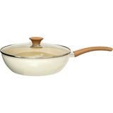 5Five Braad/wokpan met deksel Harmony - Alle warmtebronnen - Beige - Dia 27 cm - handvat bakeliet - aluminium