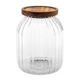 5Five - Voorraadpot - Acacia Hout - Glas - 2L - 13 x 18 cm - Keuken Voorraadpotten