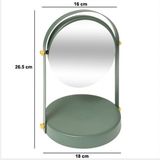 Make-up Spiegel - Ficus Groen - Metaal - Draaibaar - 18 x 26 cm