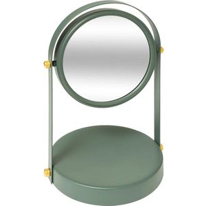 Make-up Spiegel - Ficus Groen - Metaal - Draaibaar - 18 x 26 cm