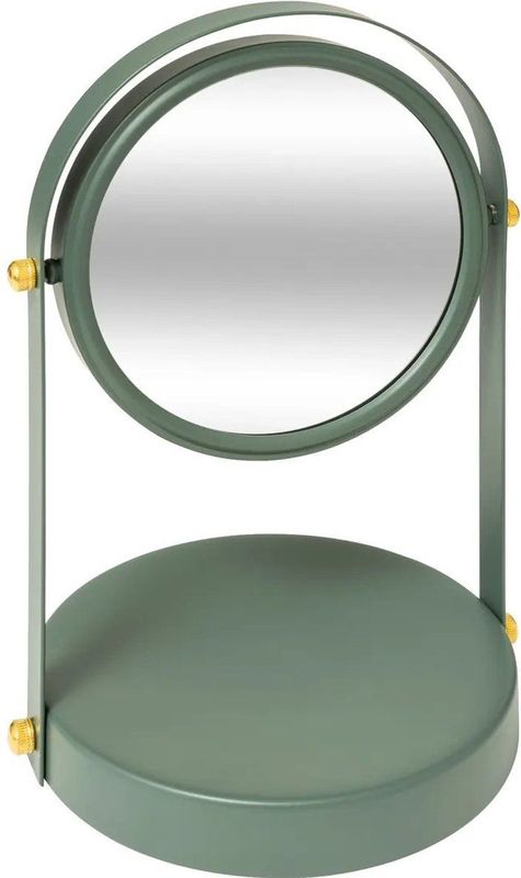 Make-up Spiegel - Ficus Groen - Metaal - Draaibaar - 18 x 26 cm