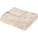 Atmosphera - Leafes - Plaid - Beige - 180 x 230 cm