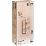 5Five - Badkamer Douche Rekje - Wit - 3 Laags - Kunststof/Bamboe - 35 x 20 x 45 cm