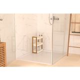 5Five - Badkamer Douche Rekje - Wit - 3 Laags - Kunststof/Bamboe - 35 x 20 x 45 cm