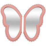 Atmosphera kinder wandspiegel - vlinder vleugels - 37 x 37 cm - mdf hout/glas - roze - houten rand - kinderkamer
