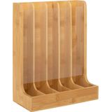 5Five - Koffie Cups Dispenser - Natuurlijk - Bamboe - Geschikt voor 70 Capsules