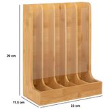 5Five - Koffie Cups Dispenser - Natuurlijk - Bamboe - Geschikt voor 70 Capsules
