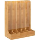 5Five - Koffie Cups Dispenser - Natuurlijk - Bamboe - Geschikt voor 70 Capsules