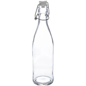 5Five Beugelfles/weckfles - glas - transparant - luchtdicht - 0.5 liter - waterfles - limonade