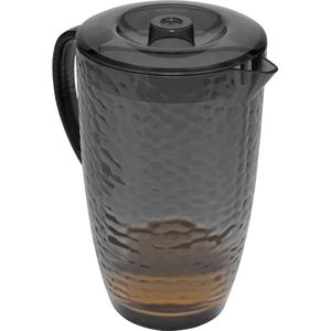 5Five Sapkan/schenkkan karaf met deksel - 2 liter/2000 ml - antraciet - kunststof - 20 x 24 cm