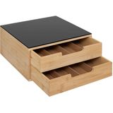 5Five - Koffie Cup Dispenser - Bamboe - Zwart/Bruin - 30 x 30 x 14 cm