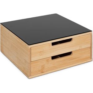 5Five - Koffie Cup Dispenser - Bamboe - Zwart/Bruin - 30 x 30 x 14 cm