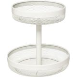 5Five - Double Fruit - Fruitschaal - Wit - 2-laags, Gemaakt van Chrome Metaal