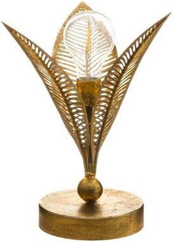 Atmosphera lamp goud blad - Tafellamp - Nachtlamp - Art deco lamp - H24.5