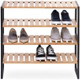 Five® Schoenenrek Hout Stapelbaar - 167879 - Stapelbaar & Duurzaam