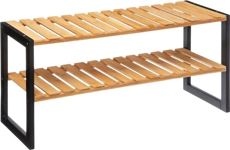 Five® Schoenenrek Hout Stapelbaar - 167879 - Stapelbaar & Duurzaam