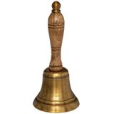 Tafelbel - schoolbel - bel - mango - bruin 17cm