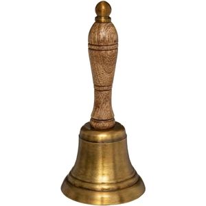 Tafelbel - schoolbel - bel - mango - bruin 17cm
