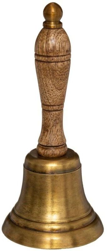 Tafelbel - schoolbel - bel - mango - bruin 17cm