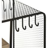 Atmosphera - Sieradenrekje - Zwart - Metaal en Hout - 4 Bakjes en 8 Haken