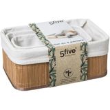 Five® Set van 3 bamboe broodmanden - broodmand - broodmanden - brood - bamboe - opbergen - ontbijt - broodmandje